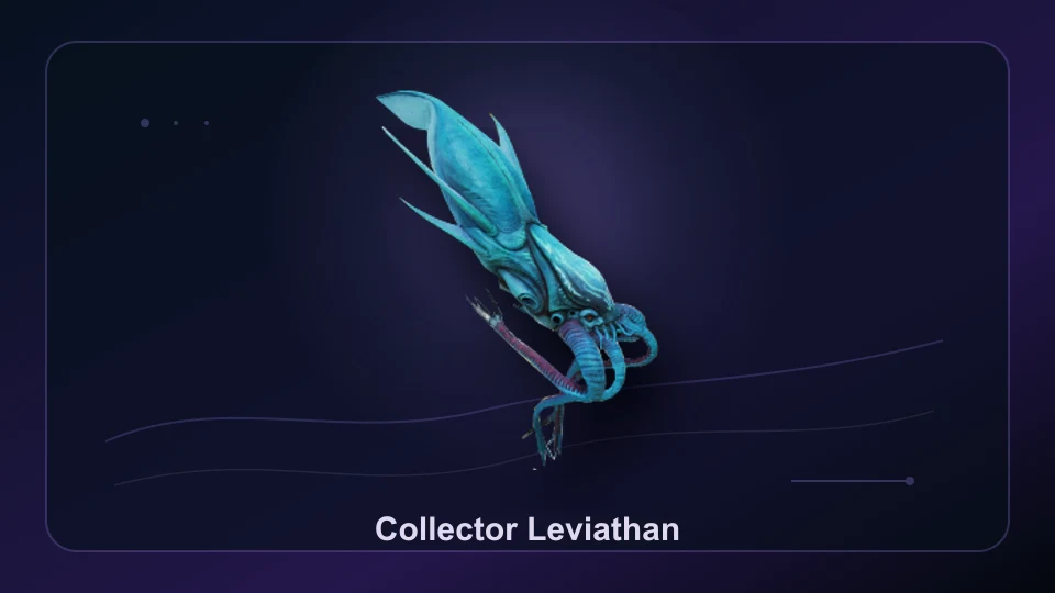 Subnautica 2 Collector Leviathan creature render showing the apex leviathan profile.