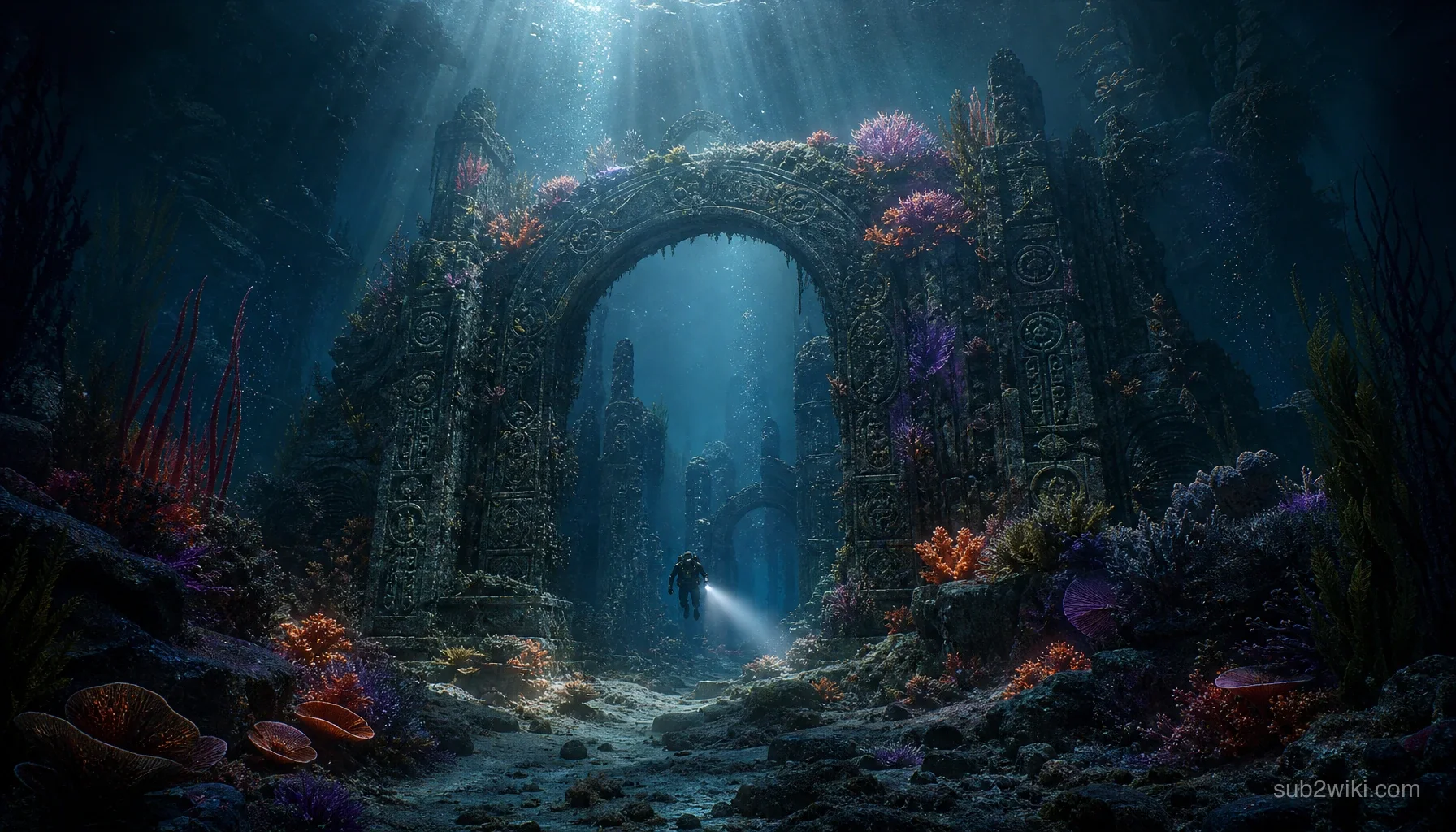 Ancient underwater ruins image for a Sonic Resonator progression guide.